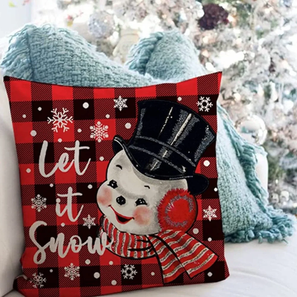 Buffalo Plaid Check Christmas Pillow Covers 18x18 Set of 4 for Christmas